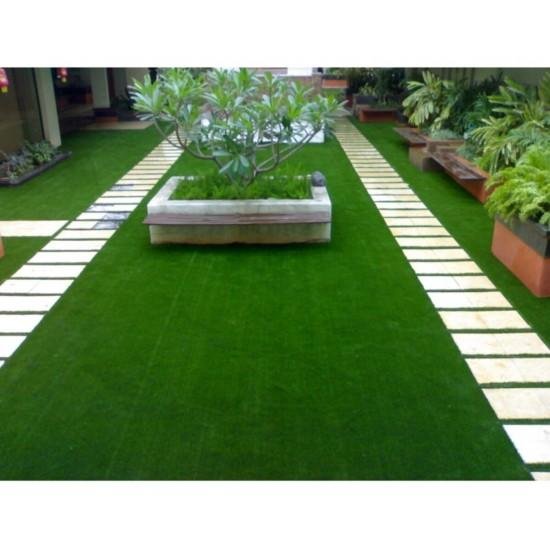 TurfHaven artificial grass rug installed as a garden pathway