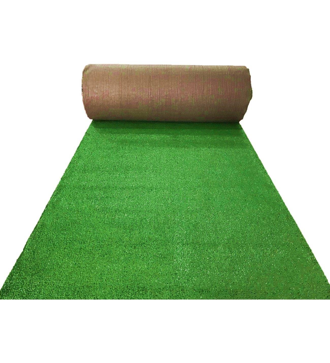 TurfHaven artificial grass rug rolled out, showing full length and texture